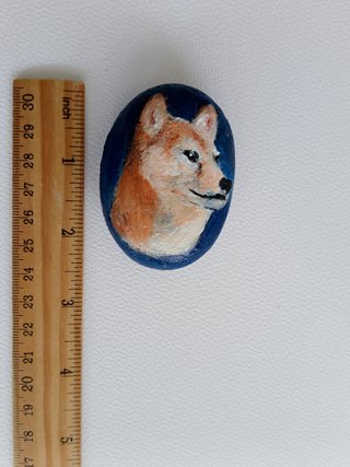 Hand-Painted Shiba Inu Stone Portrait
