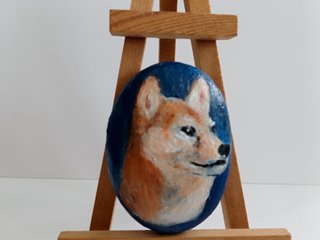 Hand-Painted Shiba Inu Stone Portrait