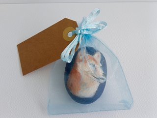 Hand-Painted Shiba Inu Stone Portrait