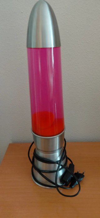 Lámpara vintage lava rosa y roja