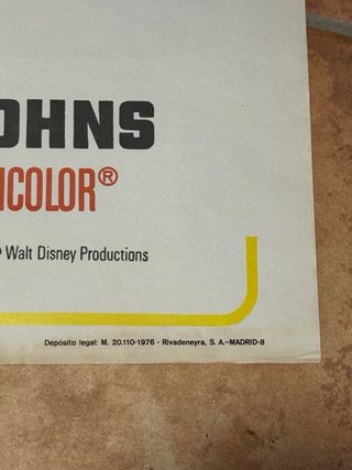 Póster original Mary Poppins Walt Disney 1976