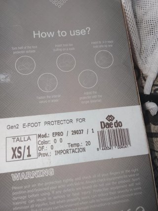 Protector de pie Taekwondo Daedo Gen2 XS