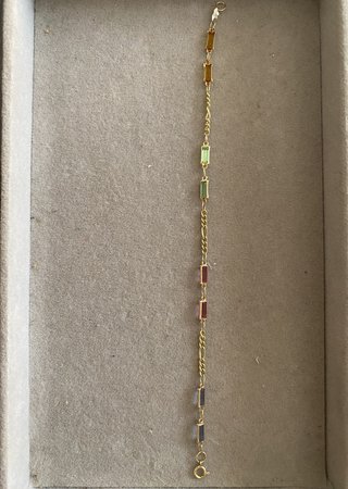 Pulsera Oro 18k con Piedras Multicolor