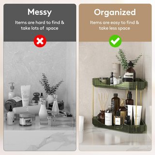 Organizador esquinero 2 niveles baño cocina