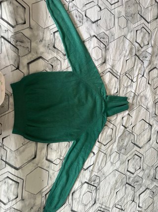 Jersey Fred Perry Verde Cuello Alto, S vintage