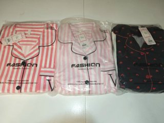 Pijama Rayado Rosa y Blanco rayas dela M - L - XL