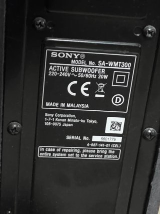 Barra Sonido Sony + Subwoofer Inalámbrico