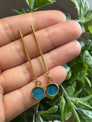 Pendientes Alma Marina baño oro azul