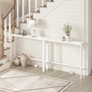 Mesa consola blanca 100cm con USB