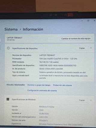 Portátil Lenovo V15 G4 IRU 512GB Intel i3 15.6 FHD