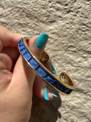 Brazalete Alma Marina Baño de Oro Azul