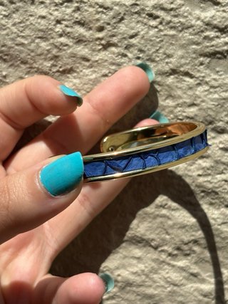 Brazalete Alma Marina Baño de Oro Azul