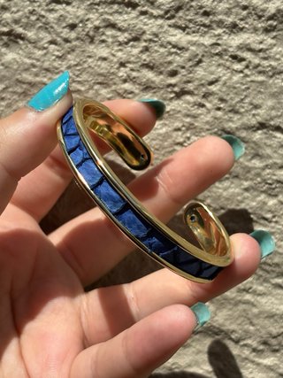 Brazalete Alma Marina Baño de Oro Azul