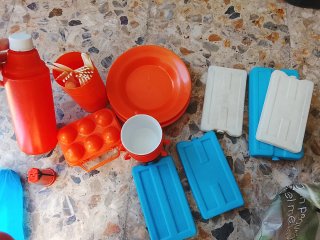 Set Camping Platos Vasos Cubiertos Enfriadores