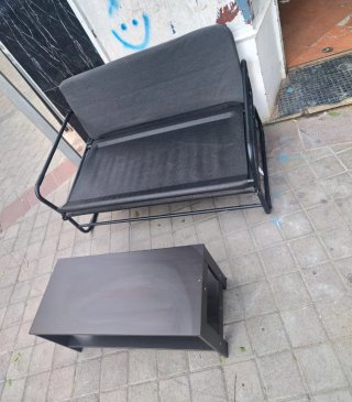 Sofá cama exterior negro