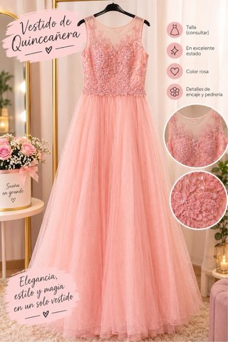 Vestido de Quinceañera Rosa