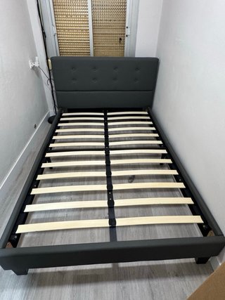 NOVEMBER Cama con cabecero – cama de 120x190 gris