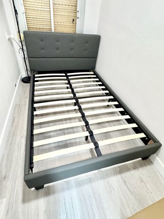 NOVEMBER Cama con cabecero – cama de 120x190 gris