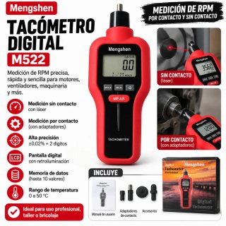 Tacómetro Digital Mengshen M522 SIN USAR