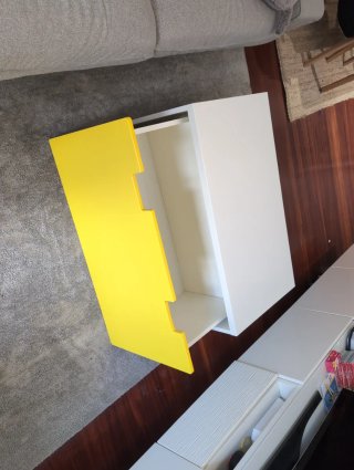 Baúl Almacenaje Ikea Blanco y Amarillo