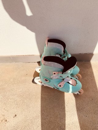 Patines Oxelo color turquesa  niños6 a 10 años