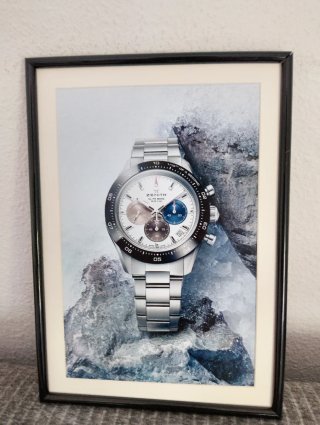 Zenith reloj anuncio original con marco