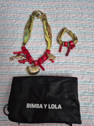 Collar BIMBA Y LOLA Coral y Dorado