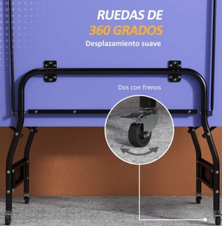 Mesa Ping-Pong Plegable con Ruedas tamaño estándar