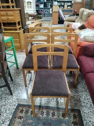 Juego de 5 Sillas de Comedor con Estructura de