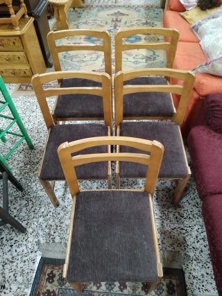 Juego de 5 Sillas de Comedor con Estructura de