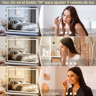 Espejo Maquillaje LED 58x46cm Nuevo