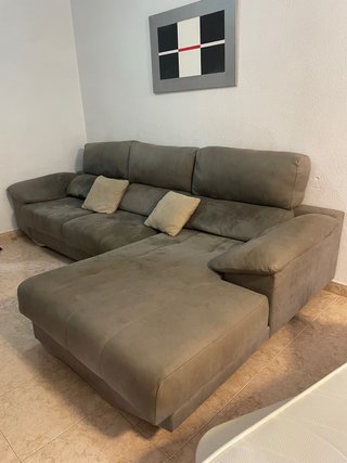 Sofá modular gris y beige