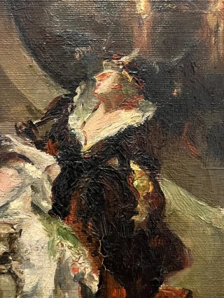 Óleo antiguo - Escena Veneciana, S. XIX