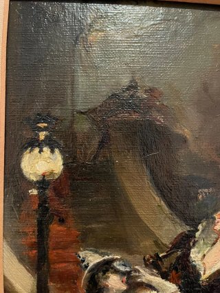 Óleo antiguo - Escena Veneciana, S. XIX
