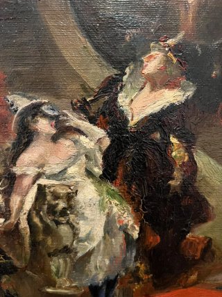 Óleo antiguo - Escena Veneciana, S. XIX