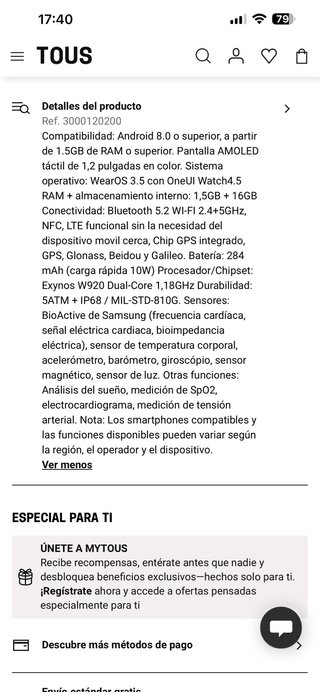 Reloj Samsung Galaxy Watch Tous