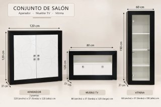 Muebles salón en blanco y negro