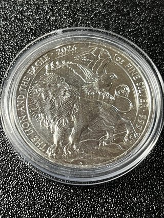 Moneda Plata The Lion and the Eagle 1 oz 2026