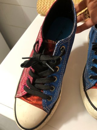 Scarpe sneakers Mico Feel blu e rosse