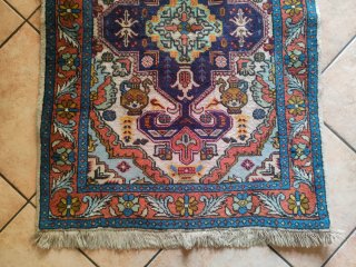 Tappeto persiano vintage lana blu viola