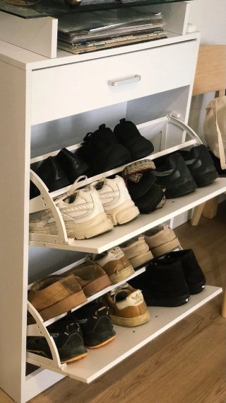 Zapatero blanco abatible 3 compartimentos