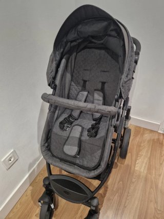 Carrito Bebé Kikkaboo 3 en 1 Gris
