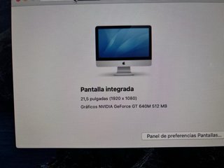 iMac 21,5 Intel Core i5 Plata. 8 gb RAM.