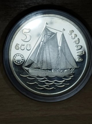 Moneda 5 ECU Plata 1993 Don Juan