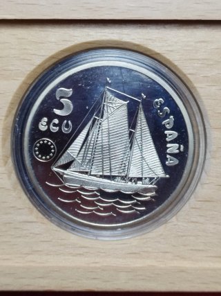 Moneda 5 ECU Plata 1993 Don Juan