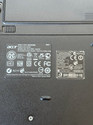 Netbook Acer Aspire One NAV50 para piezas