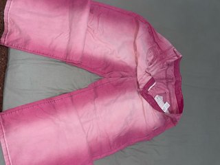 Vaqueros rosa de pierna ancha