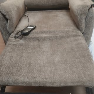 Sillón relax tela beige/marrón