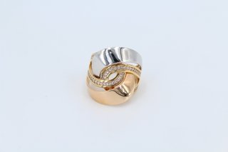 Anillo Oro Blanco y Amarillo 18k Mujer.Ref:00075