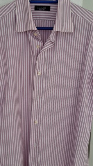 Camisa Zara Rayas malvas Talla M